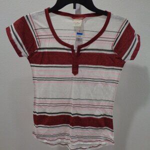 Unionbay Girl's Short Sleeve Striped Top Style G3KJL51 NWT Size XL